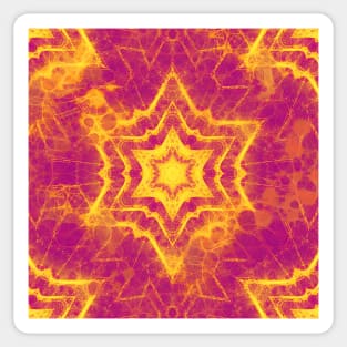 Vibrant yellow and magenta star mandala Sticker